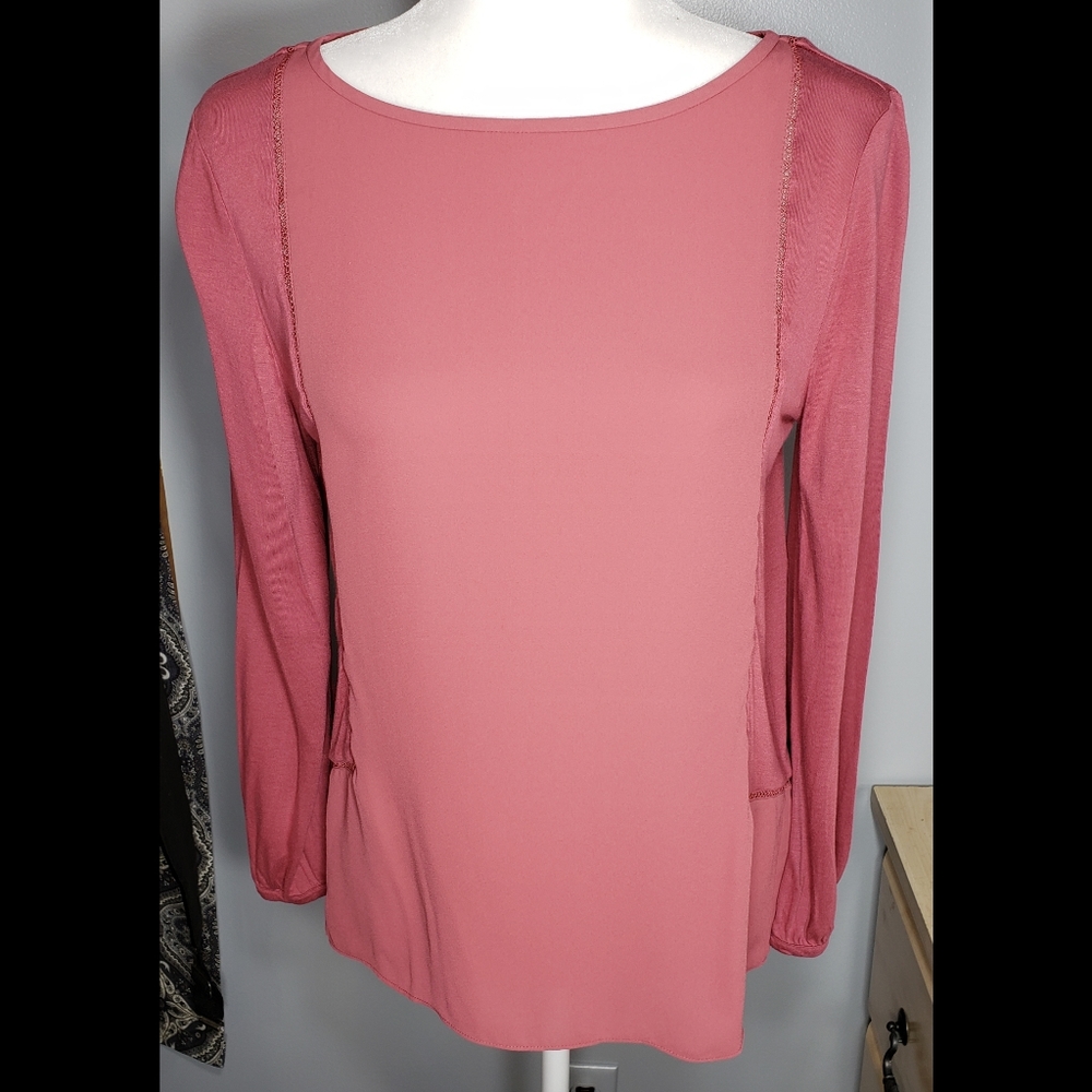 Ann Taylor Loft Long Sleeve Top with Cutout Design